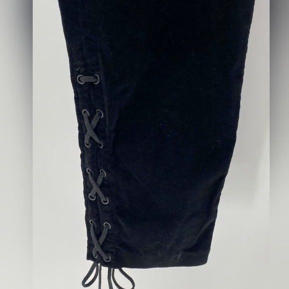 Hudson Nix Black Velvet Lace Up Legs High Rise Jeans Size 29 NWT - Picture 2 of 7